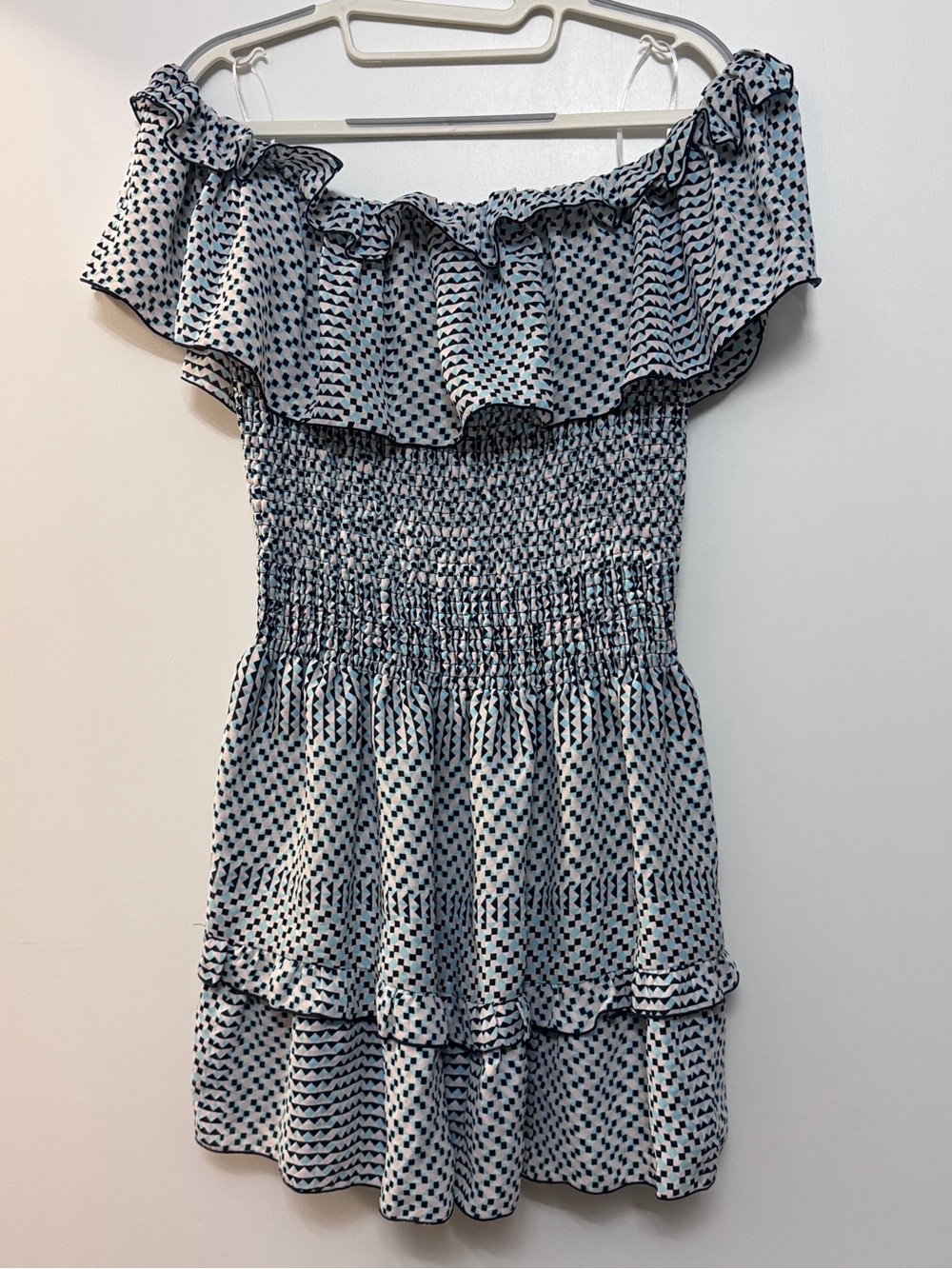 Parker Woman’s Off-Shoulder Ruffled Mini Dress